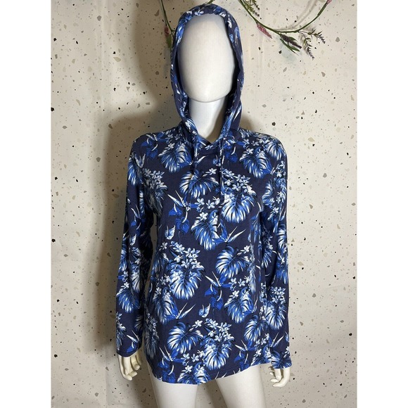 Polo Ralph Lauren Men's Tropical Print Blue Light Cotton Hoodie Size SP - Picture 4 of 11